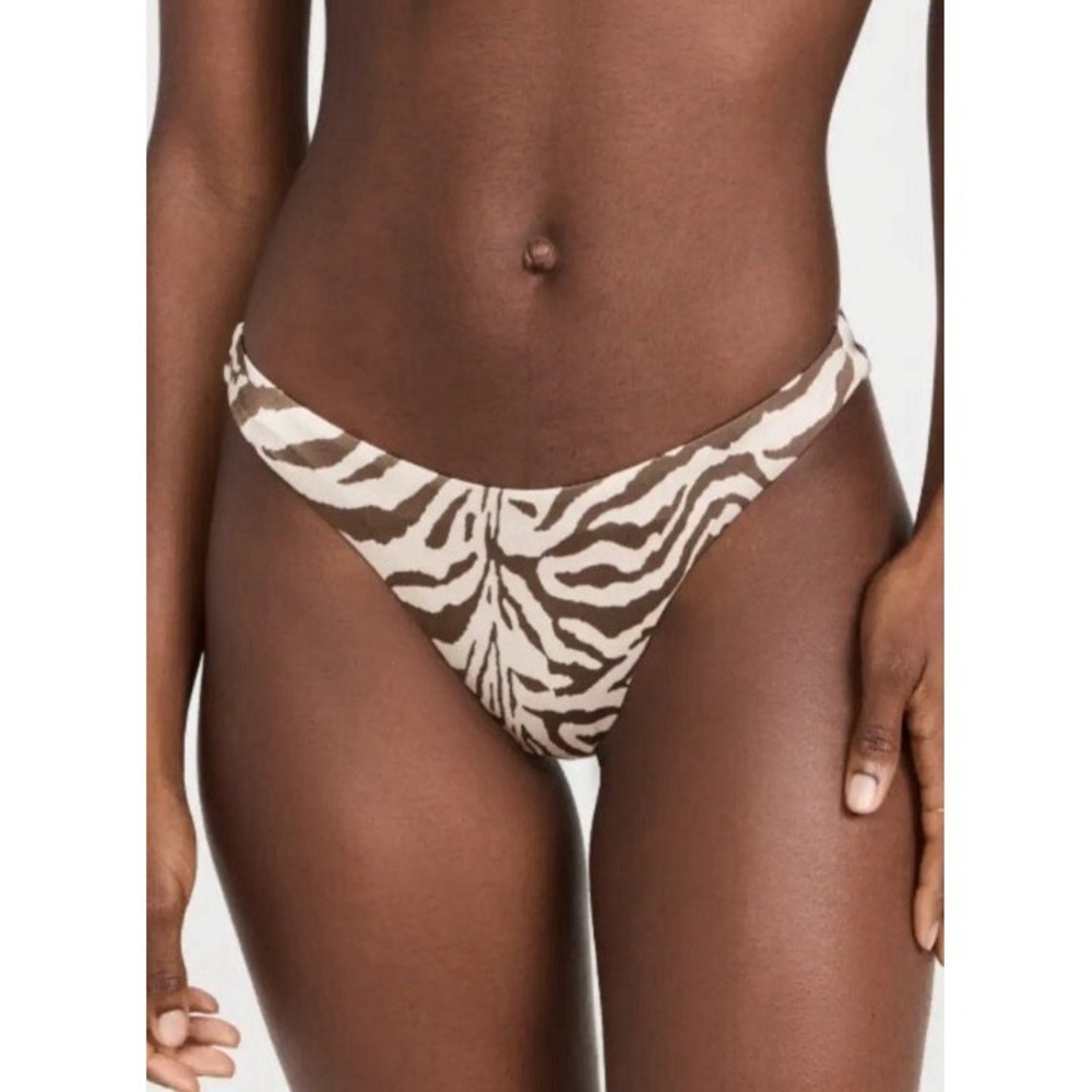 Good American Zebra Print High Cut Bikini Bottom Size 0 NWT
